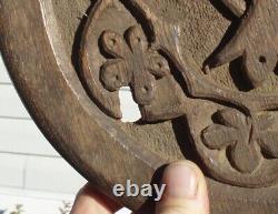 Primitive Old Antique Religious Wood Plaque Sign Cross Masonic Templar Relic Af