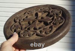 Primitive Old Antique Religious Wood Plaque Sign Cross Masonic Templar Relic Af