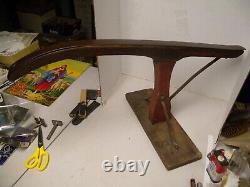 Primitive SIT-ON-SKI Old Red Paint, Signed W S