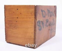 Primitive Vtg Antique Wood Crate Old Store Box 12x8 D. Bros St. Cloud Wisconsin