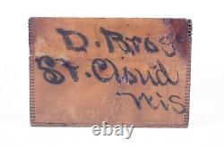 Primitive Vtg Antique Wood Crate Old Store Box 12x8 D. Bros St. Cloud Wisconsin