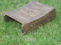 Primitive wood Snow sleigh boch Sled Wooden old Transported barrel wine antique