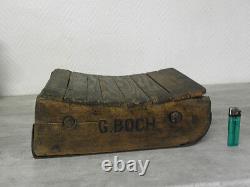 Primitive wood Snow sleigh boch Sled Wooden old Transported barrel wine antique