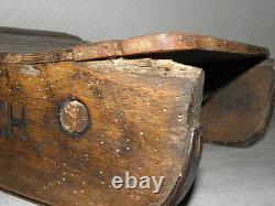 Primitive wood Snow sleigh boch Sled Wooden old Transported barrel wine antique