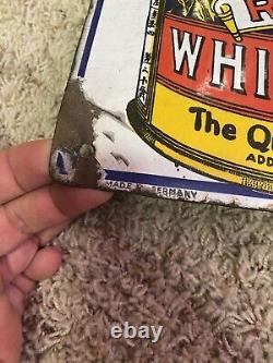 QUAKER OATS PORCELAIN Sign Curved C1900s Rare Made In Germany Old Antique
