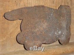 RARE 19th C OLD ORIGINAL EARLY POINTING FINGER HAND TRADE SIGN 1800s ANTIQUE