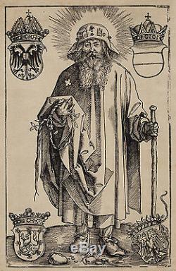 RARE Albrecht Durer Antique German Woodcut Print Old Master German