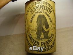 RARE Antique 10 lb. Dixie Mammoth NUTS PEANUTS TIN advertising container OLD lid