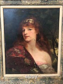 RARE Antique French Old Master Oil Painting Jean Joseph Benjamin Constant