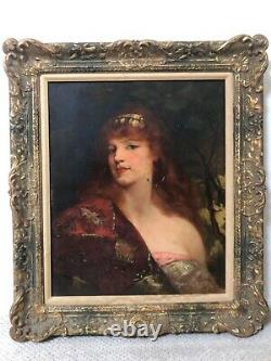 RARE Antique French Old Master Oil Painting Jean Joseph Benjamin Constant