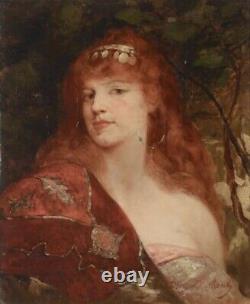 RARE Antique French Old Master Oil Painting Jean Joseph Benjamin Constant