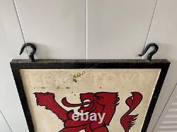 RARE Antique Old Authentic Painted British Pub Sign, RED LION Brighton WOW