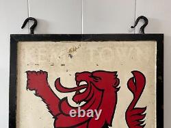 RARE Antique Old Authentic Painted British Pub Sign, RED LION Brighton WOW