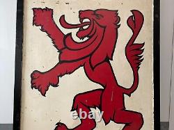 RARE Antique Old Authentic Painted British Pub Sign, RED LION Brighton WOW