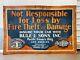 Rare Antique Old Historic Los Angeles Automobile Insurance Painted Sign, 20's