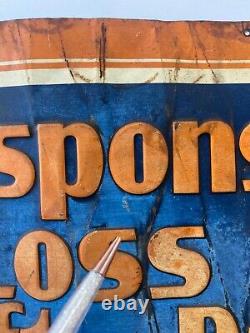 RARE Antique Old Historic Los Angeles Automobile Insurance Painted Sign, 20's