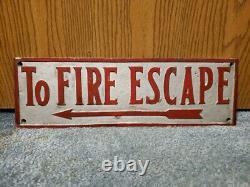 RARE Antique Vintage Bronze To Fire Escape Arrow Sign Old Factory Gas Station