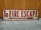 Rare Antique Vintage Bronze To Fire Escape Arrow Sign Old Factory Gas Station