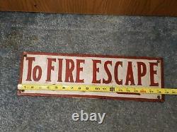 RARE Antique Vintage Bronze To Fire Escape Arrow Sign Old Factory Gas Station