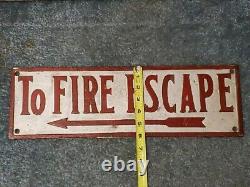RARE Antique Vintage Bronze To Fire Escape Arrow Sign Old Factory Gas Station
