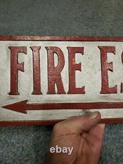 RARE Antique Vintage Bronze To Fire Escape Arrow Sign Old Factory Gas Station