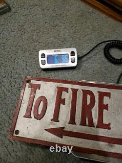 RARE Antique Vintage Bronze To Fire Escape Arrow Sign Old Factory Gas Station