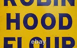 RARE COLOSSAL'ROBIN HOOD FLOUR' EARLY 20TH C VINT 40 x 40 PRCL'N ENML AD SIGN