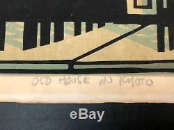 RARE Clifton Karhu Original Woodblock Old House In Kyoto'69 Pencil Signed 41/50
