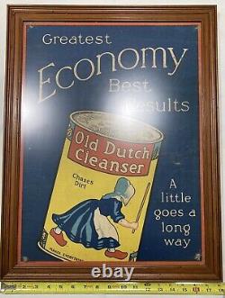 RARE Early 1900s Antique Old Dutch Cleanser Advertisement on Linen 23 x 18