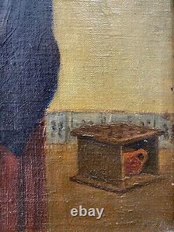 RARE Fine Antique Dutch Old Master Oil Painting, After Vermeer Signed