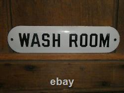 RARE OLD 1940s ORIGINAL''WASH ROOM'' PORCELAIN SIGN VINTAGE ANTIQUE GAS STATION