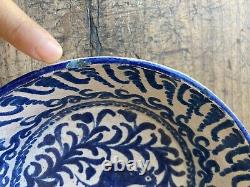 RARE! OLD! Antique 16th century Granada Spain Fajalauza Ceramic pottery bowl