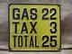 Rare Vintage 1920s Embossed Metal Gas Tax Sign Antique Old Automobile 9447
