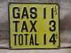 Rare Vintage 1920s Embossed Metal Gas Tax Sign Antique Old Automobile 9448
