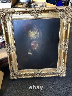 REMBRANDT Antique Old Master Oil Painting on Canvas SINGED by Artists 31.5x27.5