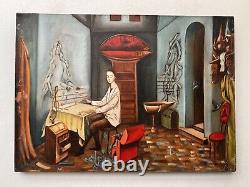 REMEDIOS VARO, Old painting oil on canvas, Signed, unframed good condition