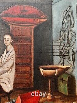 REMEDIOS VARO, Old painting oil on canvas, Signed, unframed good condition