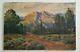 Restoration Project Antique Early California Sierras Old Eucalyptus Oil Painting