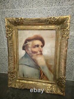 Raffaele Frigerio 1875-1948 Original Antique Portrait Of Old Italian Fisherman