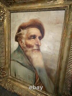 Raffaele Frigerio 1875-1948 Original Antique Portrait Of Old Italian Fisherman