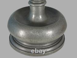 Rare 17th C Spanish Pewter Capstan Candlestick In Old Surface Signed B. R