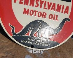 Rare 1930s Old Antique Vintage Sinclair Motor Oil Ad Porcelain Enamel Sign Board