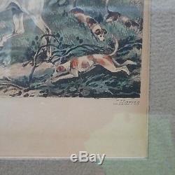 Rare Antique Fox Hunt Horses Color Engravings J Harris H Alken Art PROOFS OLD