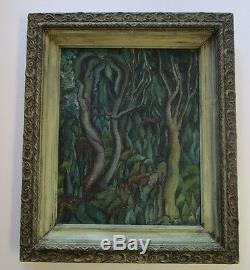 Rare Antique Helen Dedaux Painting Old Gauguin Style Wpa Era Modernist Fauve