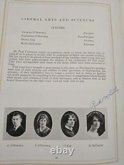 Rare Antique Old 1926 DePaul University Yearbook Some Staff & Student Signed