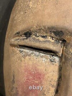 Rare Antique Old Korean Wooden Hahoe Mask Gaksi, Signed