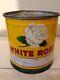 Rare Antique White Rose 5 Pound Grease Tin Can, Oil Gas Sign Vintage Cans Old