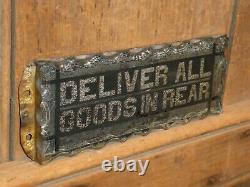 Rare Classic Old Original Deliver Goods Reverse Glass Store Sign Vintage Antique