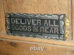 Rare Classic Old Original Deliver Goods Reverse Glass Store Sign Vintage Antique