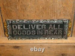 Rare Classic Old Original Deliver Goods Reverse Glass Store Sign Vintage Antique